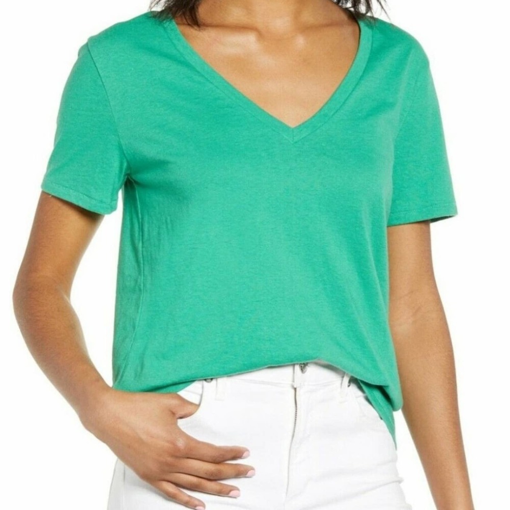 BP v neck short sleeve T-shirt Ming green NWT XXS
